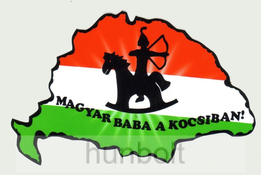 Nemzeti színű Nagy-Magyarország Magyar baba a kocsiban külső matrica (14X8 cm) Nemzeti színű Nagy-Magyarország Magyar baba a kocsiban külső matrica (14X8 cm)