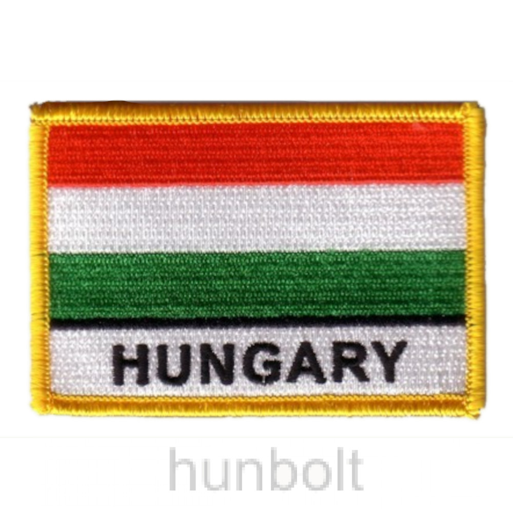 Felvasalható hímzett piros-fehér-zöld matrica Hungary felirattal (8,5 X 5,5 cm) Felvasalható hímzett piros-fehér-zöld matrica Hungary felirattal (8,5 X 5,5 cm)