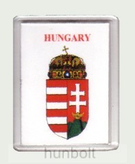 Magyar címer Hungary felirattal fehér alapon hűtőmágnes (műanyag keretes mágnes) Magyar címer Hungary felirattal fehér alapon hűtőmágnes (műanyag keretes mágnes)