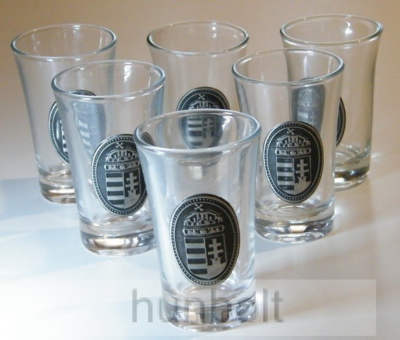 Ón címeres pálinkás pohárkészlet 6db/47ml Ón címeres pálinkás pohárkészlet 6db/47ml