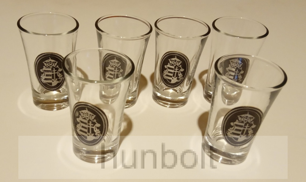 Ón Kossuth címeres pálinkás pohárkészlet 6db/47ml Ón Kossuth címeres pálinkás pohárkészlet 6db/47ml