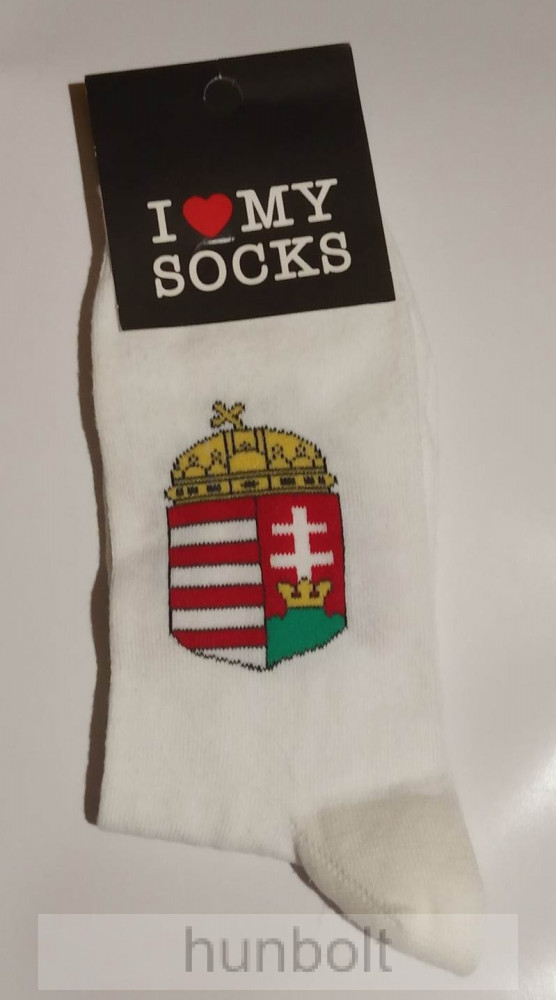 Magyar címeres fehér zokni 36-40 Magyar címeres fehér zokni 36-40