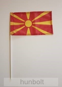 Macedón zászló 15x25cm, 40cm-es műanyag rúddal Macedón zászló 15x25cm, 40cm-es műanyag rúddal
