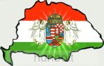   Angyalos címeres hűtőmágnes Nagy-Magyarország körvonallal