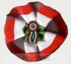 Óriás kokárda Petőfi arcképes jelvénnyel