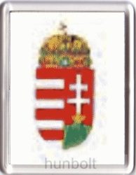 Magyar címer fehér alapon hűtőmágnes (műanyag keretes)