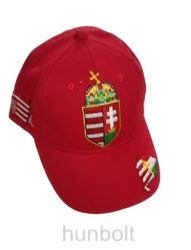 Baseball nagy címeres piros sapka, Nagy-Magyarország hímzéssel