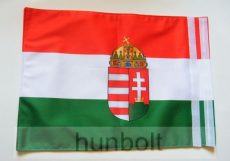 Kétoldalas nemzeti színű címeres zászló hajóra tépőzárral (30X40 cm)