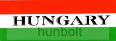 Nemzeti színű Hungary felirattal matrica 