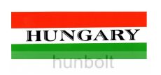 Nemzeti színű Hungary felirattal matrica 20X7 cm