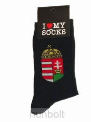 Magyar címeres fekete zokni 36-40