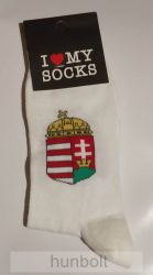 Magyar címeres fehér zokni
