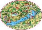 Ovális Balaton térkép matrica 12x8,5 cm