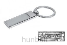 Rozsdamentes 4 szögletű peremes kulcstartó - Hungary kalocsai