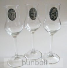 Ón címkés talpas pálinkás pohár (tulipános, grappás pohár)  85ml ón birs 6db