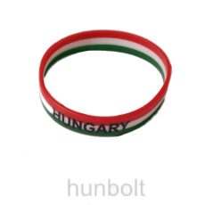 Szilikon Hungary nemzeti színű karkötő 