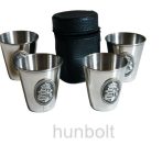 Kupica ón címerrel, műbőr tokban 4db, 0,5dl/db