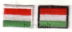Felvasalható fekete keretes piros-fehér-zöld matrica 3x2 cm