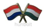 Kitűző, páros zászló Holland-Magyar jelvény 