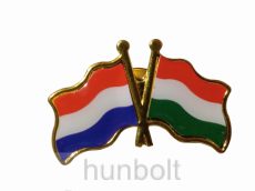 Kitűző, páros zászló Holland-Magyar jelvény 40x25 mm