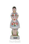   Kalocsai népi ruhás lány - kézzel festett miniatűr porcelánfigura