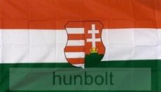 Nemzeti színű Kossuth címeres nyomott mintás, műszálas zászló 90X150 cm