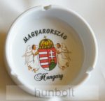   Angyalos címeres kerámia hamutá Hungary-Magyarország felirattal-10 cm átmérőjű