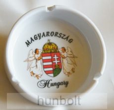 Angyalos címeres kerámia hamutá Hungary-Magyarország felirattal-10 cm átmérőjű