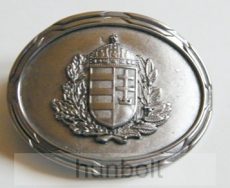 Ovális koszorús  címer ezüst övcsat 8X6,5 cm