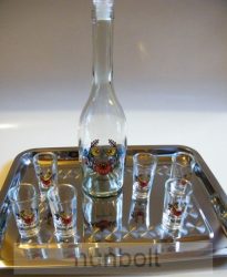 Kalocsai virágmintás  üvegdugós üveg szett