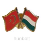 Kitűző, páros zászló Török-Magyar jelvény 26x15 mm