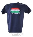 Magyarország feliratos, zászlós póló sötétkék