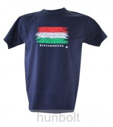 Magyarország feliratos, zászlós póló sötétkék , M méret