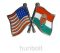 Kitűző, páros zászló USA -Magyar jelvény 26x15 mm