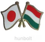 Kitűző, páros zászló Japán -Magyar jelvény 