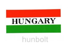 Nemzeti színű Hungary felirattal matrica II. (6,5x15 cm)  
