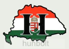 Nagy-Magyarország nemzeti színű sötét H címeres hűtőmágnes  8x5 cm