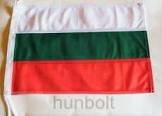 Hajós, színenként varrott, zsinóros bulgár zászló 