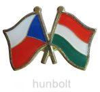 Kitűző, páros zászló Cseh -Magyar jelvény 26x15 mm