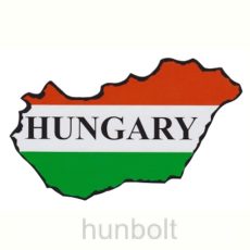 Nemzeti színű Magyarország külső matrica Hungary felirattal (14X8 cm)
