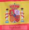 Spanyol zászló 15x25cm, 40cm-es műanyag rúddal 