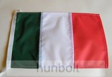 Hajós, színenként varrott, zsinóros olasz zászló (20X30 cm)  