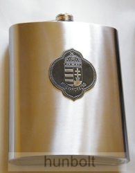 Vállra akasztható 1500 ml flaska ón csúcsos Erdély címerrel