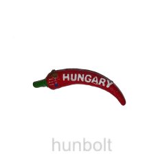 Paprika hűtőmágnes címerrel és Hungary felirattal 7,5 cm