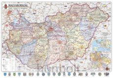 Magyarország régiói, megyéi, kistérségei és települései (1:575 000) (ívben), 125x90 cm