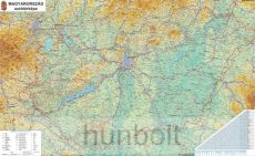 Magyarország autóstérképe 100x70 cm Ívben, fóliázva
