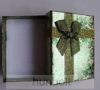 Masnis doboz virágos zöld színben 