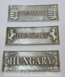 Téglalap Hungary ón matrica, 8 x 3,2 cm