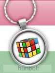 Rubik kocka üveglencsés kulcstartó