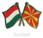   Kitűző, páros zászló Magyar- Észak-Macedón jelvény 26x15 mm